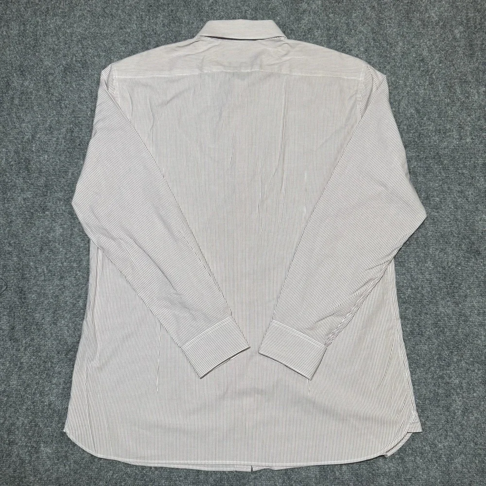 John Varvatos Signature Tailored Slim Fit Pinstripe L/S‎ Large 16.5 34/35 Button